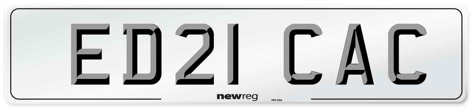 ED21 CAC Number Plate from New Reg